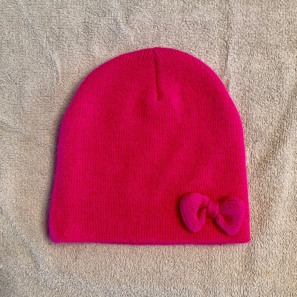 Children's Pink Beanie with Bow